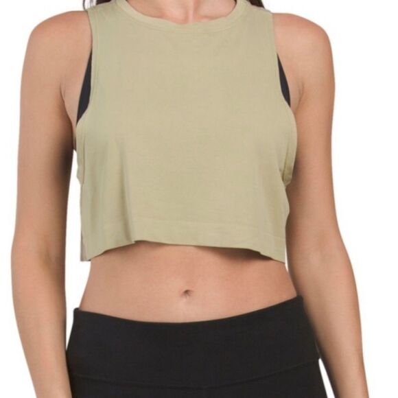 Avocado muscle tank top crop top light green size large - Picture 1 of 5